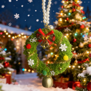 Kit de Matériaux DIY pour Mini Pendentif Guirlande de Noël Prête à l'emploi, Fourniture Fabricant, en Peluche Faite Main, avec Clochettes, Rond et Durable - Product Image 3