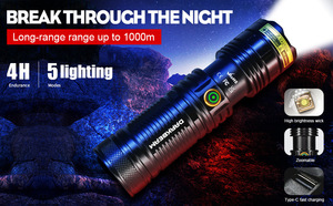 <span class=keywords><strong>Linterna</strong></span> de Caza <span class=keywords><strong>LED</strong></span> de Alta Potencia, Resistente al Agua IP68, Recargable por USB, 3000 Lúmenes, Enfoque Ajustable, Luz Negra, Uso de Emergencia, 8 Horas - Product Image 2