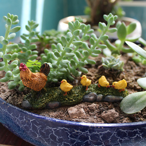 Miniatura Musgo Paisaje Mini Granja Pollo Figuritas Miniatura Gallo <span class=keywords><strong>Gallina</strong></span> y <span class=keywords><strong>Pollito</strong></span> Figuras - Product Image 4
