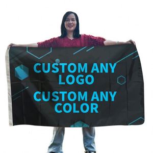 Drapeau personnalisé promotionnel pour extérieur, 3x5 pieds, sublimation, bannière vierge personnalisable, design personnalisé, n'importe quel logo, drapeau volant personnalisé 3x5 pieds - Product Image 1