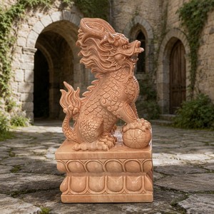 Estatua de Mármol Natural Tallada a Mano, Duradera, con Diseño Europeo, para Protección de Propiedades Exteriores - Product Image 1