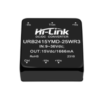 Convertisseur DC-DC isolé Hi-link URB2405YMD-25WR3 URB2412YMD-25WR3 25W, convertisseur DIP régulé à large plage d'entrée 4:1 5/9/12/15/24V