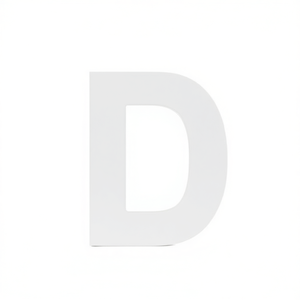 Wooden Letter D White 3D <b>Wall</b> <b>Decor</b> For Home Office Decorations - Product Image 2