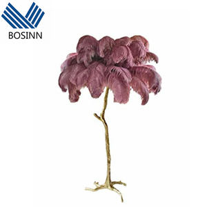 ريشة البرية تجعيد شجرة الشتل مصباح الكلمة ديكور قاعة فيلا غرفة المعيشة الأرجواني ريشة النعام أضواء أرضية فرع - Product Image 1