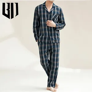 自有品牌印花马球男士睡衣套装纯棉男士睡衣套装