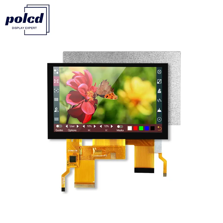 Polcd 5 بوصة + x LCM وحدة IPS سوداء عالية السطوع عادة شاشة تعمل باللمس CTP LCD TFT