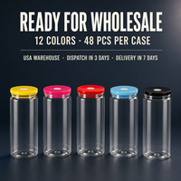Entrepôt aux États-Unis, prêt à expédier : Gobelets en verre transparent de 16 oz, 48 unités par carton, livraison gratuite, vente en gros, verrerie pour sodas en vrac.