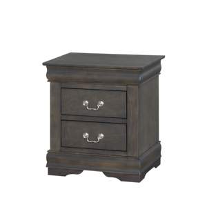 DB Louis Philippe Dark Gray Smart Nightstand Modern Luxury Marble Bedside <b>Cabinet</b> for Apartment or <b>Hospital</b> - Product Image 1