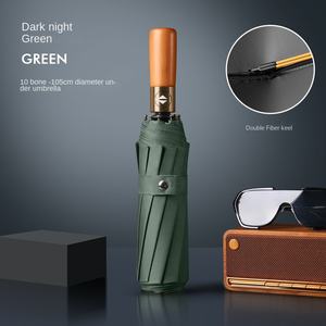 Paraguas Plegable Automático de Tres Pliegues con 16 Varillas, Doble Estructura y Mango de Madera, para Hombre, de Negocios, Talla Grande, Regalo Publicitario - Product Image 6