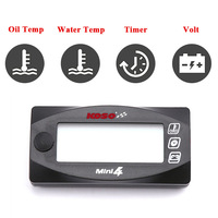 OUNUAN Baru 4-In-1 Meteran Tampilan Digital Multifungsi LED (Suhu/Tachometer/Voltmeter/Waktu) untuk