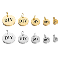 Vente en gros de pendentifs gravables au laser, polis miroir, 6-30 mm, or, argent, or rose, composants de bijoux 18 carats