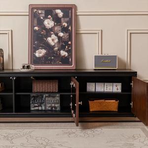 French Retro Solid Wood Tv Cabinet Antique Style Storage Display Cabinet Living Room Floor Standing <b>Unit</b> - Product Image 4