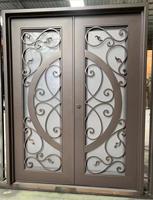 Porte d'entrée moderne en fer forgé Porte de sécurité pivotante de haute qualité pour villa