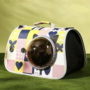 Convenient Foldable Pet Bag with Breathable Transparent Space Cover New Crossbody PU Handbag for <b>Cats</b> Pet Carriers - Product Image 6