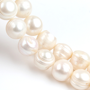 Perlas de Agua Dulce Naturales de 12-13 mm, Cuentas Redondas, Perlas Blancas, 15 Pulgadas/hebra, <span class=keywords><strong>5</strong></span> Hebras para Fabricación de Joyas, Manualidades - Product Image 4