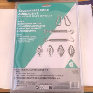 Kit d'accessoires pour voile d'ombrage en acier inoxydable 304, type crochet M5M6M8, emballé sous blister, tendeur de tente extérieure, usage général - Product Image 3