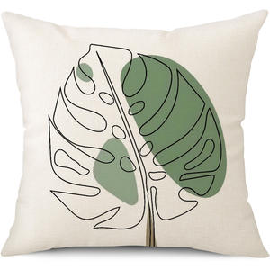 <span class=keywords><strong>Funda</strong></span> de almohada de estilo Simple de hoja <span class=keywords><strong>verde</strong></span> de primavera, <span class=keywords><strong>funda</strong></span> de cojín de flores nórdicas para el hogar, <span class=keywords><strong>funda</strong></span> de cojín de sofá de dormitorio de lino - Product Image 4