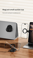 Support de téléphone magnétique rotatif à 360° pour bureau avec ventouse et mousqueton, ajustement universel