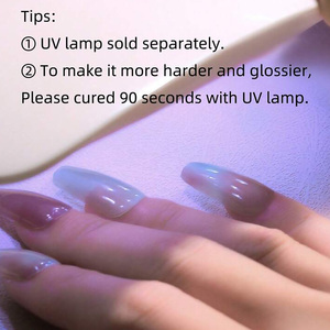 Bandes de gel semi-durcies à 16 pointes pour les ongles French Tip Bandes de gel semi-durcies-Fonctionne avec lampes à ongles avec lime à ongles et bâton en bois - Product Image 4