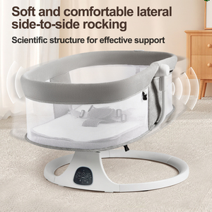 Berceau électrique pour bébé 5 en 1 avec panneau tactile intelligent, 10 berceuses, minuterie et télécommande pour apaiser les nouveau-nés et les aider à s'endormir en douceur - Product Image 4