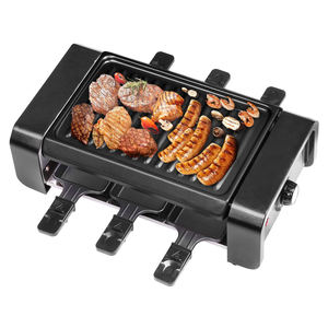 Grill électrique <span class=keywords><strong>Raclette</strong></span> pour <span class=keywords><strong>4</strong></span> <span class=keywords><strong>personnes</strong></span>, grill électrique portable, surface de cuisson mécanique antiadhésive, 900W - Product Image 6