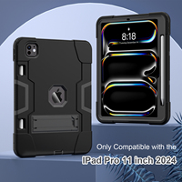 Étui robuste pour tablette iPad Pro 11 pouces 2024 M4 / Pro 11 pouces 2025 M5 avec support pour stylet, coque de protection en silicone et plastique antichoc
