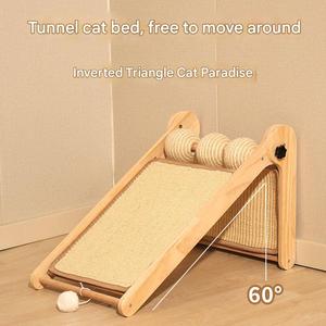 Griffoir pour <span class=keywords><strong>chat</strong></span> en bois massif écologique moderne, pliable en forme de L, réglable, protecteur de meubles pour les grands chats - Product Image 3