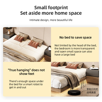 Cama tatami minimalista japonesa de estilo INS, cama baja suspendida, cama suspendida en el suelo
