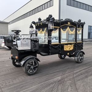 Carroza Fúnebre Negra Personalizada con Diseño de Cruz, Precio Bajo de Fábrica, Carroza sin Caballos en Venta - Product Image 5