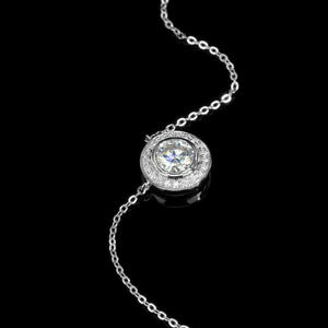 Collier pendentif en moissanite ronde 1 carat Goldleaf Wholesale, tendance, plaqué or 18 carats, argent 925, collier diamant pour femme, cadeau de fête - Product Image 4