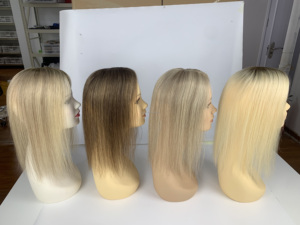 Topper pour femmes en cheveux vierges, closure en dentelle 3x5, base fine, mono, couleur blond cendré, provenance d'un seul donneur, tendance 2024, en stock - Product Image 4