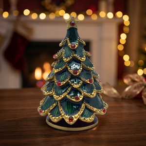 Décoration de Noël en forme de sapin, plaquée alliage de zinc de haute qualité, 4,0 cm x 4,0 cm x 6,0 cm, avec ruban en option, best-seller - Product Image 2