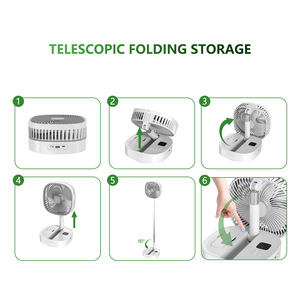 Ventilateur rafraîchisseur d'air pliable et télescopique, inclinaison à 180°, oscillation <span class=keywords><strong>automatique</strong></span>, grille amovible, sécurité enfant, USB/Type-C, pour camping-car/<span class=keywords><strong>voiture</strong></span>/extérieur - Product Image 5