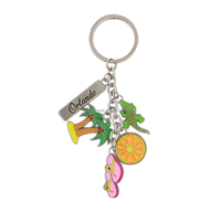 Promotionnel vert émail cocotier plage Hawaii Souvenirs porte-clés breloques personnalisé métal porte-clés palmier porte-clés