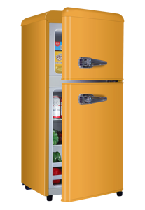 Mini Frigo Giallo: <span class=keywords><strong>Frigorifero</strong></span> Compatto a Doppio Scomparto <span class=keywords><strong>con</strong></span> Congelatore e Ampio Spazio di Archiviazione, Ideale per Casa, Ufficio o Dormitorio - Product Image 4