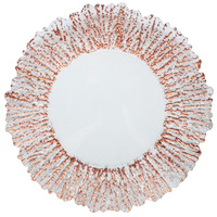 Assiette de présentation ronde de luxe en verre avec feuille d'or pour décoration de mariage, événements et fêtes, 13 pouces, décorative