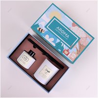 Nouveau design marque privée arôme de parfum de maison luxe pâques noël pot de bougie parfumée et roseau ensemble diffus