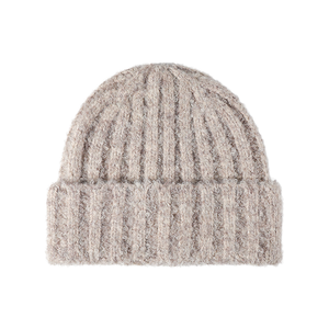 Bonnet tricoté unisexe haut de gamme en mélange de laine jacquard, uni, grande taille (48-50cm), protection des oreilles, collection automne-hiver - Product Image 1