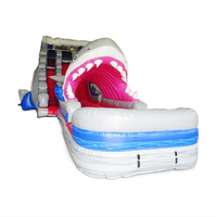 Toboggan aquatique gonflable hybride en PVC, modèle Requin, prix usine, haute qualité, certifié CE EN14960, capacité 500 kg