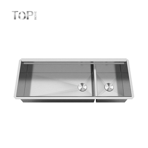 Handmade Modern <strong>Rectangular</strong> Undermount Double Bowl 304 Stainless Steel Kitchen <strong>Sink</strong> Brushed Surface 16G/18G - Product Image 1