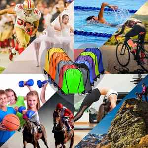 Factory Direct Sales Campaign Shoes Waterproof Nylon Tote <b>Drawstring</b> Multi-Color Kids Gym <b>Bag</b> Polyester - Product Image 6