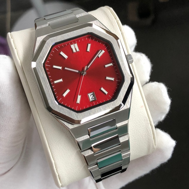 Factory Price Custom Personalized Watch Unique Design Stainless Steel Waterproof Fashion Red Dial Top Brand Luxury Watch for Men