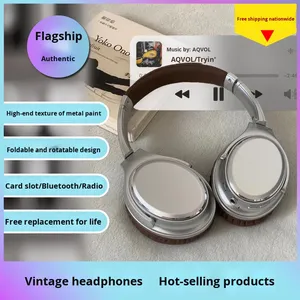 หูฟังแบบครอบหู <span class=keywords><strong>VJ901</strong></span> Retro รุ่นโลหะ สำหรับหูฟัง 6.0 Sport พร้อมไฟ LED แสดงสถานะ ANC แบตเตอรี่ใช้งานได้นานเป็นพิเศษ - Product Image 4