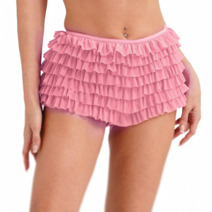 Culotte sexy à volants à plusieurs niveaux pour femmes taille basse culotte de citrouille short de sécurité en dentelle Sweet Victorian Bloomers Clubwear Hot Shorts - Product Image 1