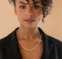 Offre Spéciale Mini taille 3-4mm blanc eau douce véritable perle de riz naturel collier de perles bijoux