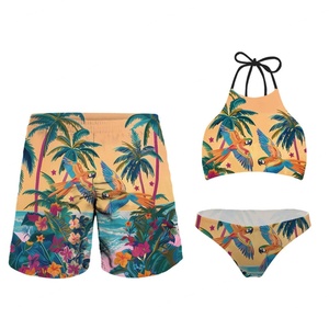 Traje de Baño Deportivo de 3 Piezas Personalizado para Mujer, Bikini Tamanna, Ropa de Playa con MOQ Bajo de 50 Unidades, Conjunto de Bikini Estampado para Parejas - Product Image 3