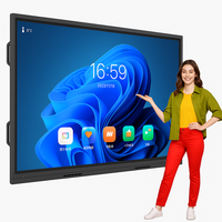 Tableau interactif intelligent LCD 4K de 55 à 100 pouces avec 40 points de contact (stylo/doigt), système d'exploitation Android/Windows, caméra 48MP pour les écoles et les salles de classe