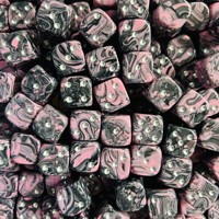 Dés de jeu personnalisés en acrylique couleur marbre foncé 16 mm, vert, violet, argenté, pour jeux de casino, d'échecs et de cartes