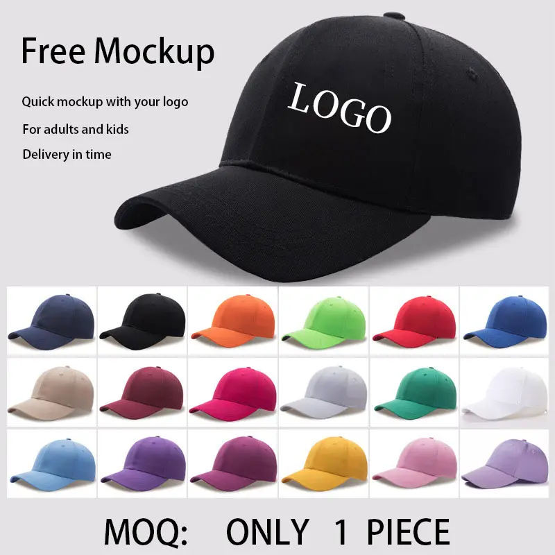 REWIN Free Mock หมวกเบสบอลสำหรับเด็ก,หมวกแก๊ปมีโครงสร้างแบบเรียบหมวกแข็งสำหรับพ่อมีคำปักโลโก้แบบปรับได้ทำเองสำหรับกิจกรรมกลางแจ้ง DIY