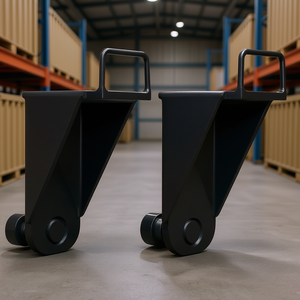 Rueda de transporte de carga pesada en forma de U con 4 ruedas, de metal mate, ensamblada, para contenedores y almacenamiento de carga - Product Image 2